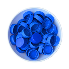 Tapas de plástico azul