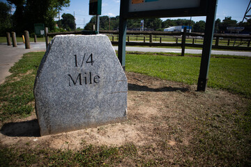 Quarter mile marker on the Mount Airy Greenway
