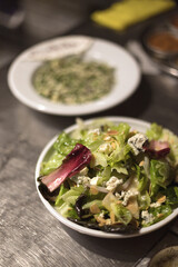 Andive salad with blue cheese and almonds