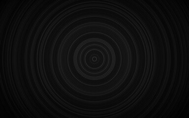 Dark abstract circle background. Black circles with different transparencies and dark gradient. Simple geometric pattern