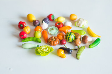 polymer vegetables, toy vegetables, preschool development, preschool education. Montessori materials