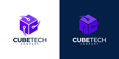 Cube technology logo design inspiration, hexagon concept