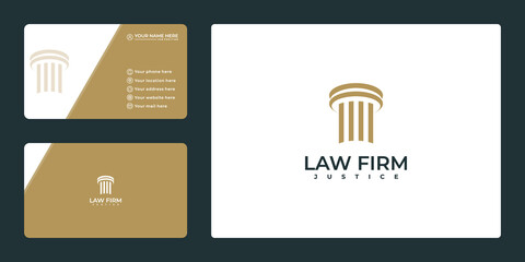 Pillar logo. Law Office Logo Template and business card
