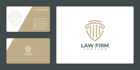 justice law and attorney logo design, pillar logo and business card