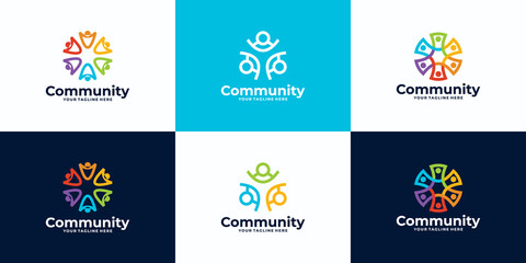 people community logo or medical clinic logo design collection	