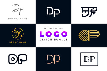 Set of collection Initial Letters DP Logo Design.