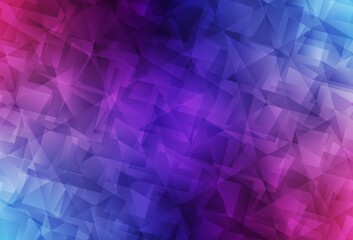 Obraz premium Dark Pink, Blue vector low poly texture.