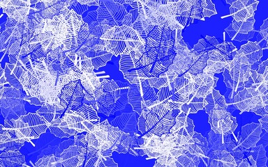 Light Blue, Yellow vector doodle pattern with leaves.