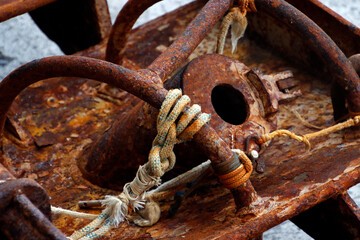Close up of an old anchor