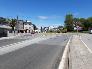 Entrada a la población de Teixeiro en Galicia