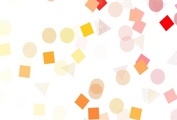 Naklejka premium Light Red, Yellow vector texture with poly style with circles, cubes.