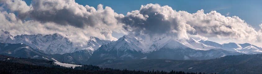 Fototapeta premium Beautiful landscape with a view of the Tatra Mountains