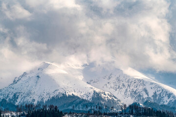 Naklejka na ściany i meble Beautiful landscape with a view of the Tatra Mountains