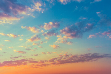 Yellow Blue Sunrise Sky With Sunlight