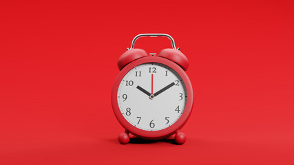 retro vintage Alarm clock Time concept 3d rendering