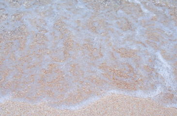 Fototapeta na wymiar Sandy seashore with white sand. Beautiful summer background. 