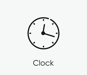 Clock vector icon. Editable stroke. Symbol in Line Art Style for Design, Presentation, Website or Apps Elements, Logo. Pixel vector graphics - Vector