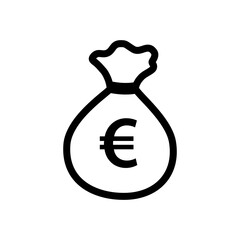 Money bag with euro symbol