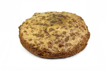 Round home baked rye bread isolated over white. Healthy food concept. 
