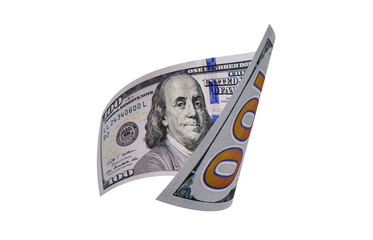 New US Dollar, American Banknote, Curled Banknote Money