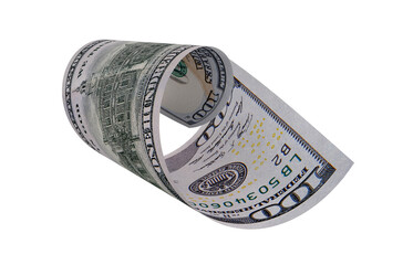 New US Dollar, American Banknote, Curled Banknote Money