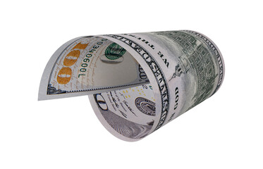New US Dollar, American Banknote, Curled Banknote Money