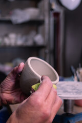 ceramic craft work in workshop
