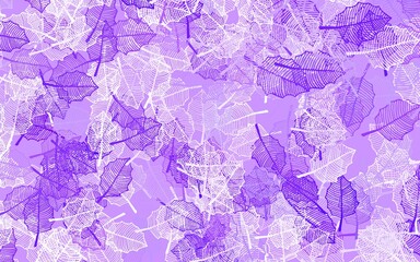 Light Purple vector elegant pattern with leaves.