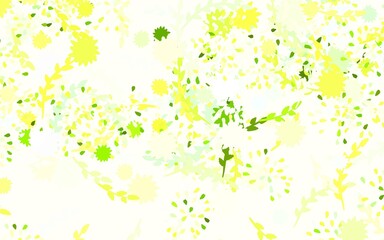 Light Green, Yellow vector abstract design with flowers