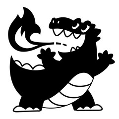 火を吹く怪獣のイラスト