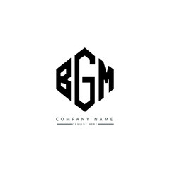 BGM letter logo design with polygon shape. BGM polygon logo monogram. BGM cube logo design. BGM hexagon vector logo template white and black colors. BGM monogram, BGM business and real estate logo. 