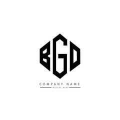 BGO letter logo design with polygon shape. BGO polygon logo monogram. BGO cube logo design. BGO hexagon vector logo template white and black colors. BGO monogram, BGO business and real estate logo. 