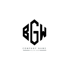 BGW letter logo design with polygon shape. BGW polygon logo monogram. BGW cube logo design. BGW hexagon vector logo template white and black colors. BGW monogram, BGW business and real estate logo. 