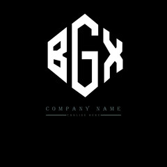 BGX letter logo design with polygon shape. BGX polygon logo monogram. BGX cube logo design. BGX hexagon vector logo template white and black colors. BGX monogram, BGX business and real estate logo. 