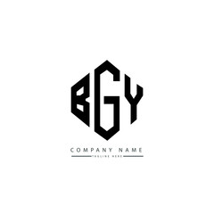 BGY letter logo design with polygon shape. BGY polygon logo monogram. BGY cube logo design. BGY hexagon vector logo template white and black colors. BGY monogram, BGY business and real estate logo. 