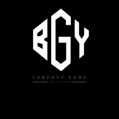 BGY letter logo design with polygon shape. BGY polygon logo monogram. BGY cube logo design. BGY hexagon vector logo template white and black colors. BGY monogram, BGY business and real estate logo. 