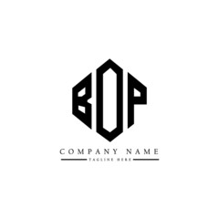 Fototapeta premium BOP letter logo design with polygon shape. BOP polygon logo monogram. BOP cube logo design. BOP hexagon vector logo template white and black colors. BOP monogram, BOP business and real estate logo. 