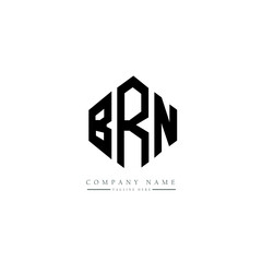 BRN letter logo design with polygon shape. BRN polygon logo monogram. BRN cube logo design. BRN hexagon vector logo template white and black colors. BRN monogram, BRN business and real estate logo. 