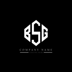 BSG letter logo design with polygon shape. BSG polygon logo monogram. BSG cube logo design. BSG hexagon vector logo template white and black colors. BSG monogram, BSG business and real estate logo. 