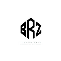 BRZ letter logo design with polygon shape. BRZ polygon logo monogram. BRZ cube logo design. BRZ hexagon vector logo template white and black colors. BRZ monogram, BRZ business and real estate logo. 