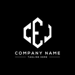 Obraz premium CEJ letter logo design with polygon shape. CEJ polygon logo monogram. CEJ cube logo design. CEJ hexagon vector logo template white and black colors. CEJ monogram, CEJ business and real estate logo. 