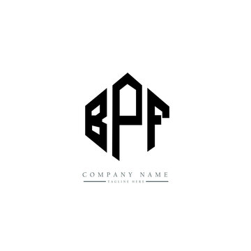 BPF letter logo design with polygon shape. BPF polygon logo monogram. BPF cube logo design. BPF hexagon vector logo template white and black colors. BPF monogram, BPF business and real estate logo. 