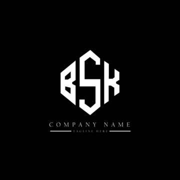 BSK letter logo design with polygon shape. BSK polygon logo monogram. BSK cube logo design. BSK hexagon vector logo template white and black colors. BSK monogram, BSK business and real estate logo. 
