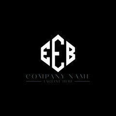 EEB letter logo design with polygon shape. EEB polygon logo monogram. EEB cube logo design. EEB hexagon vector logo template white and black colors. EEB monogram, EEB business and real estate logo. 