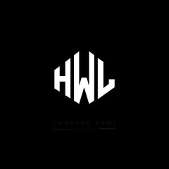 HWL letter logo design with polygon shape. HWL polygon logo monogram. HWL cube logo design. HWL hexagon vector logo template white and black colors. HWL monogram, HWL business and real estate logo. 