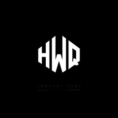 HWQ letter logo design with polygon shape. HWQ polygon logo monogram. HWQ cube logo design. HWQ hexagon vector logo template white and black colors. HWQ monogram, HWQ business and real estate logo. 