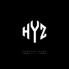 HYZ letter logo design with polygon shape. HYZ polygon logo monogram. HYZ cube logo design. HYZ hexagon vector logo template white and black colors. HYZ monogram, HYZ business and real estate logo. 