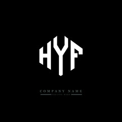 HYF letter logo design with polygon shape. HYF polygon logo monogram. HYF cube logo design. HYF hexagon vector logo template white and black colors. HYF monogram, HYF business and real estate logo. 