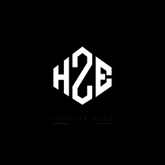 HZE letter logo design with polygon shape. HZE polygon logo monogram. HZE cube logo design. HZE hexagon vector logo template white and black colors. HZE monogram, HZE business and real estate logo. 