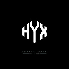 HYX letter logo design with polygon shape. HYX polygon logo monogram. HYX cube logo design. HYX hexagon vector logo template white and black colors. HYX monogram, HYX business and real estate logo. 
